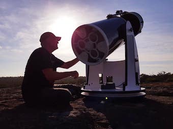 Rob Hunt with telescope